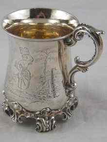 Appraisal: A Victorian christening mug of waisted form on scrolling base