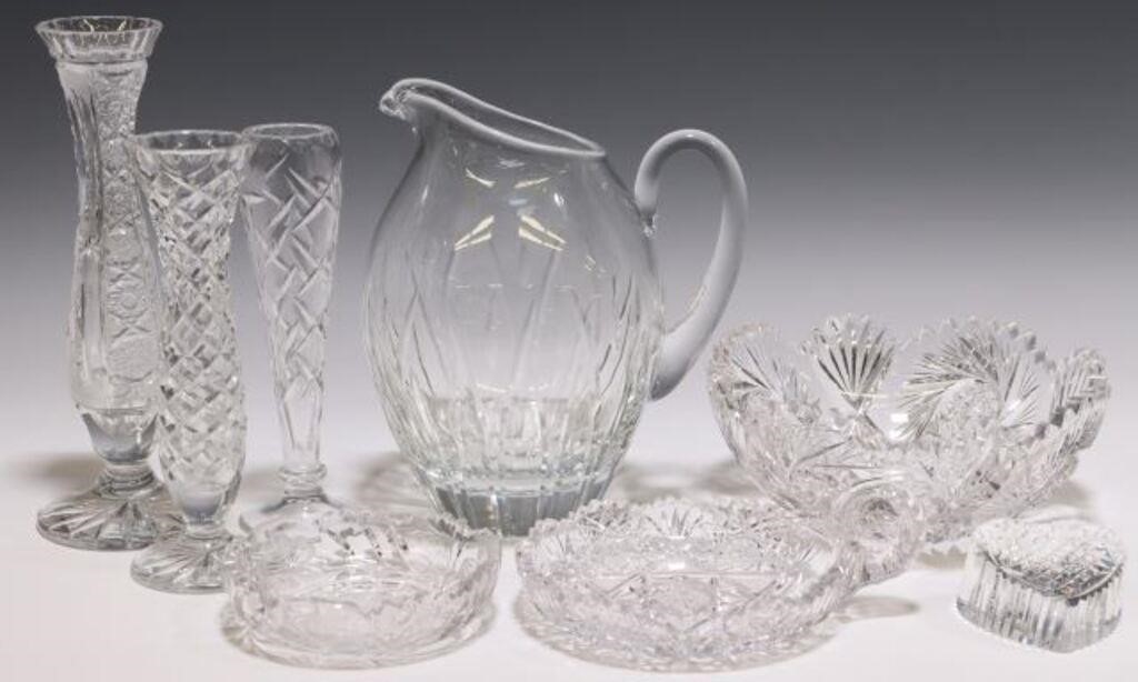 Appraisal: lot of Cut crystal tableware highlights include Waterford heart paperweight