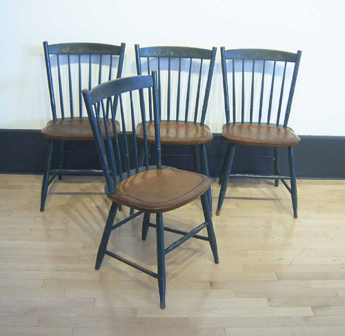 Appraisal: Set of four modern windsor dining chairs