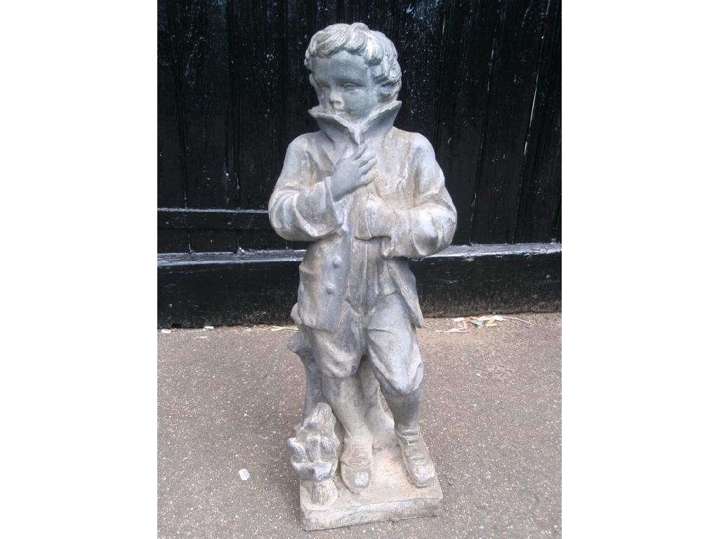 Appraisal: A lead garden figure of a young boy in an