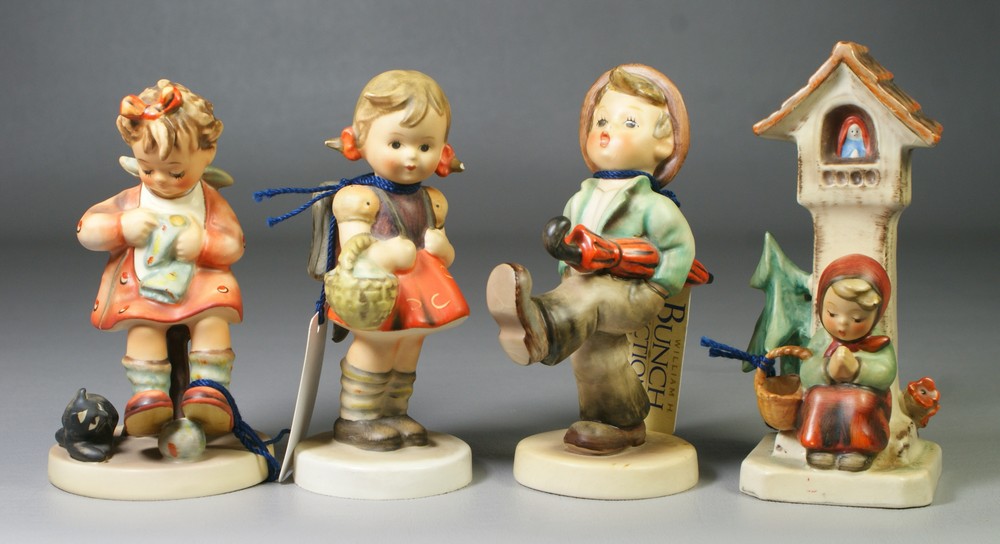 Appraisal: Hummel figurines School Girl Hum Worship minor crazing Mother's Helper