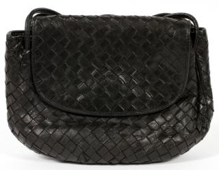 Appraisal: BOTTEGA VENETA INTRECCIATO BLACK LEATHER BAG BOTTEGA VENETA INTRECCIATO BLACK