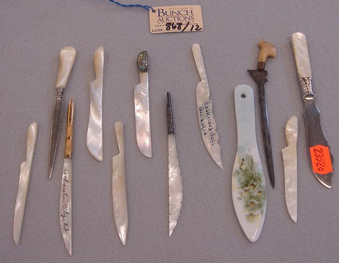 Appraisal: Lot of vintage letter openers with mother of pearl Including