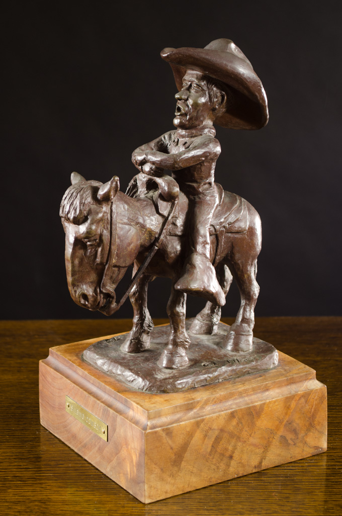 Appraisal: EDWARD B QUIGLEY BRONZE SCULPTURE Oregon - Singing Cowboy a