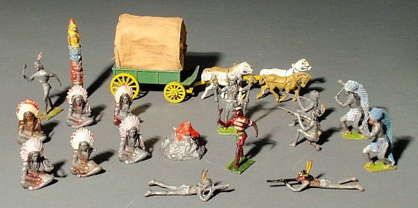 Appraisal: Group of cast lead toy figures of Indians horses and