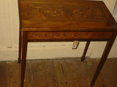 Appraisal: AN EDWARDIAN ROSEWOOD AND MARQUETRY INLAID SIDE TABLE of oblong