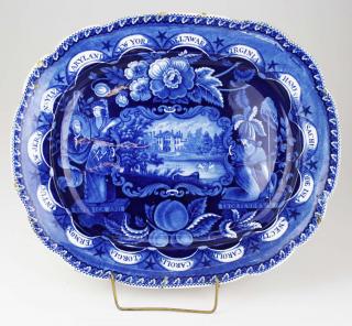 Appraisal: th c Deep Blue transferware historical Staffordshire porcelain America and