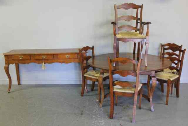 Appraisal: Modern French Country Style Dining Room Set Includes a table