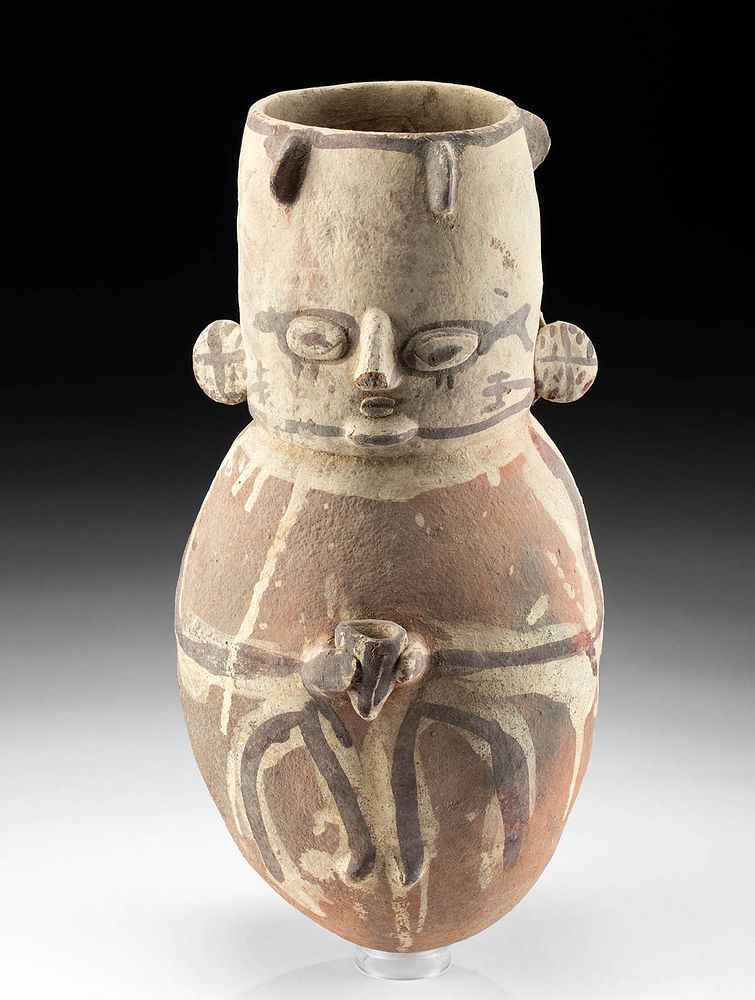 Appraisal: Chancay Polychrome Figural Vessel Pre-Columbian Central Coast Peru Chancay ca