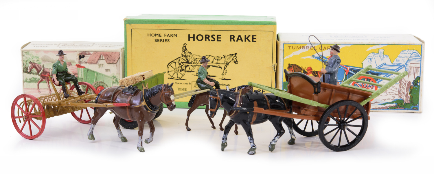 Appraisal: X BRITAIN'S TOYS FARMCART WITH HORSE TUMBREL CART NO F