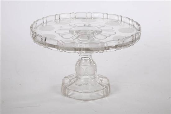 Appraisal: PATTERN GLASS CAKE PLATE U S Coin pattern using one