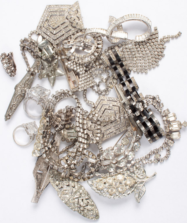 Appraisal: Group of rhinestone jewelry and accessories comprising pieces