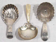 Appraisal: Three caddy spoons one with mother of pearl handle George