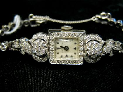 Appraisal: karat white gold and diamond wristwatch Hamiltonhamilton th century