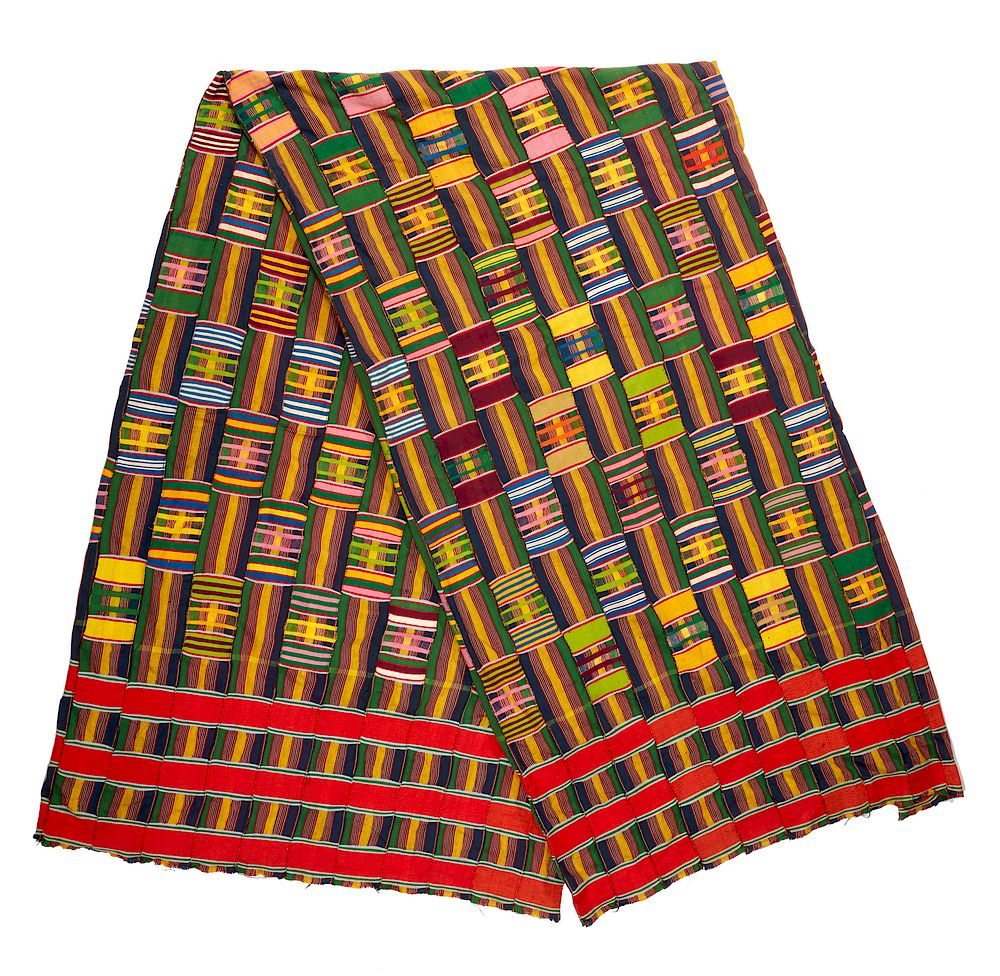 Appraisal: Large Kente Cloth Large colorful Kente cloth Dimensions x Processing