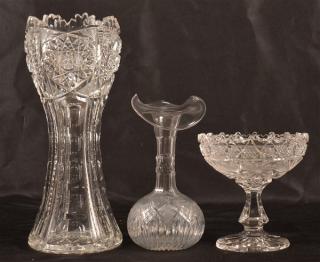 Appraisal: Pcs of American Brilliant Cut Colorless Glass Three Pieces of