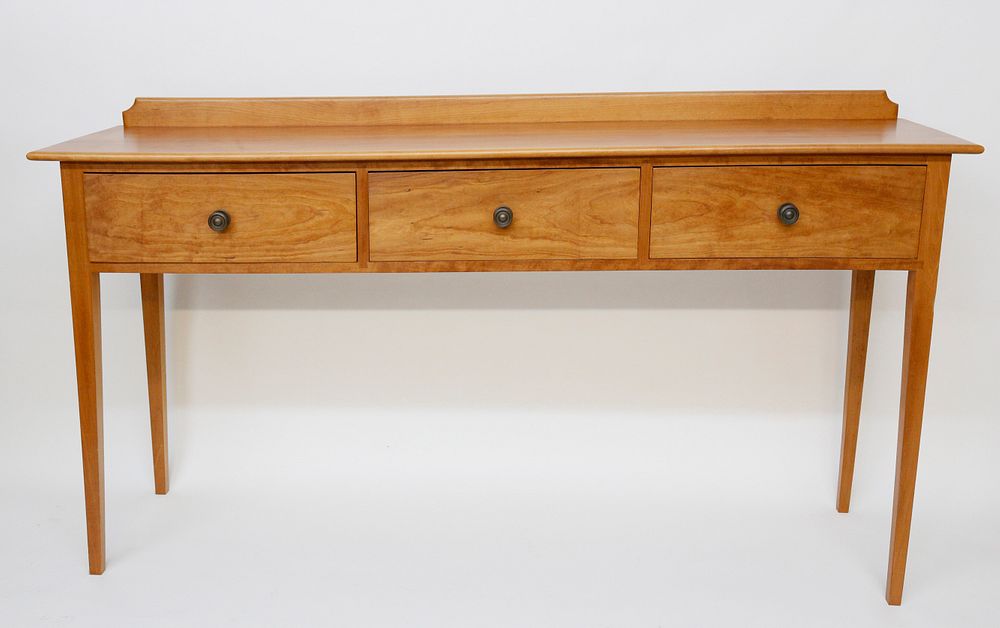 Appraisal: Stephen Swift Cherry Three Drawer Huntboard Signed and Dated Stephen