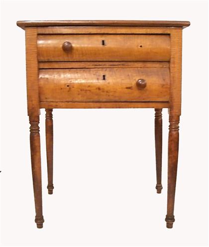 Appraisal: Classical maple two drawer stand early mid- th century With