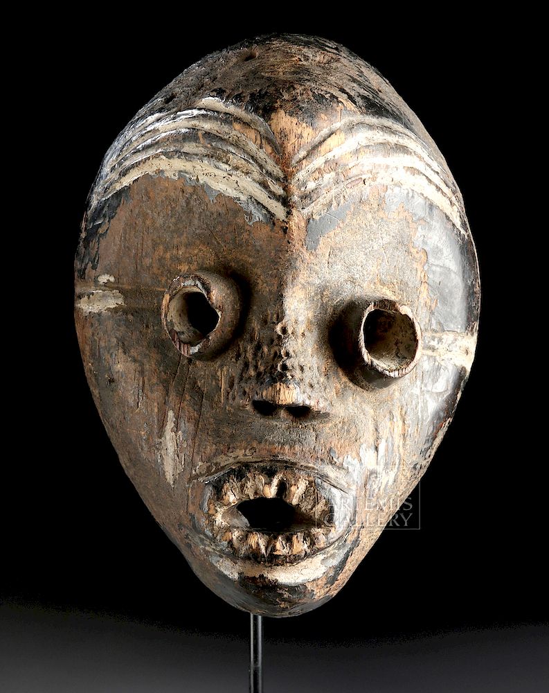 Appraisal: th C African Pende Wood Mask ex-Sotheby's Central Africa Democratic