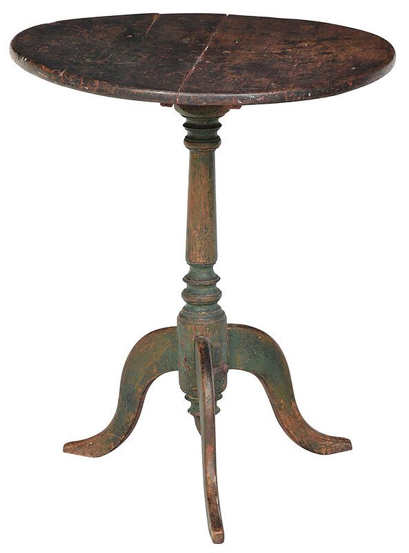 Appraisal: Federal Paint Decorated Candlestand probably American th century with turned