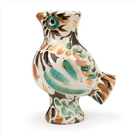 Appraisal: Pablo Picasso WOOD-OWL Painted and partially glazed white ceramic vase