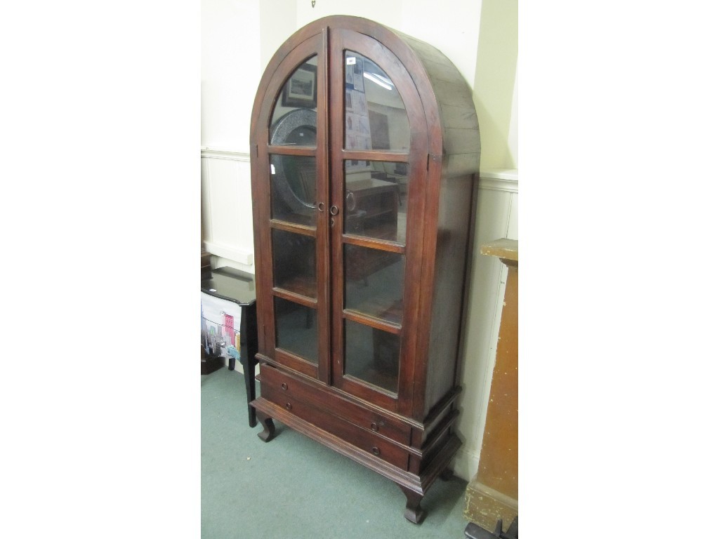 Appraisal: Modern hardwood two door display cabinet