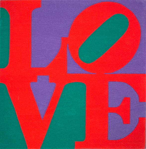 Appraisal: Robert Indiana American born Chosen Love Wool tapestry wove from