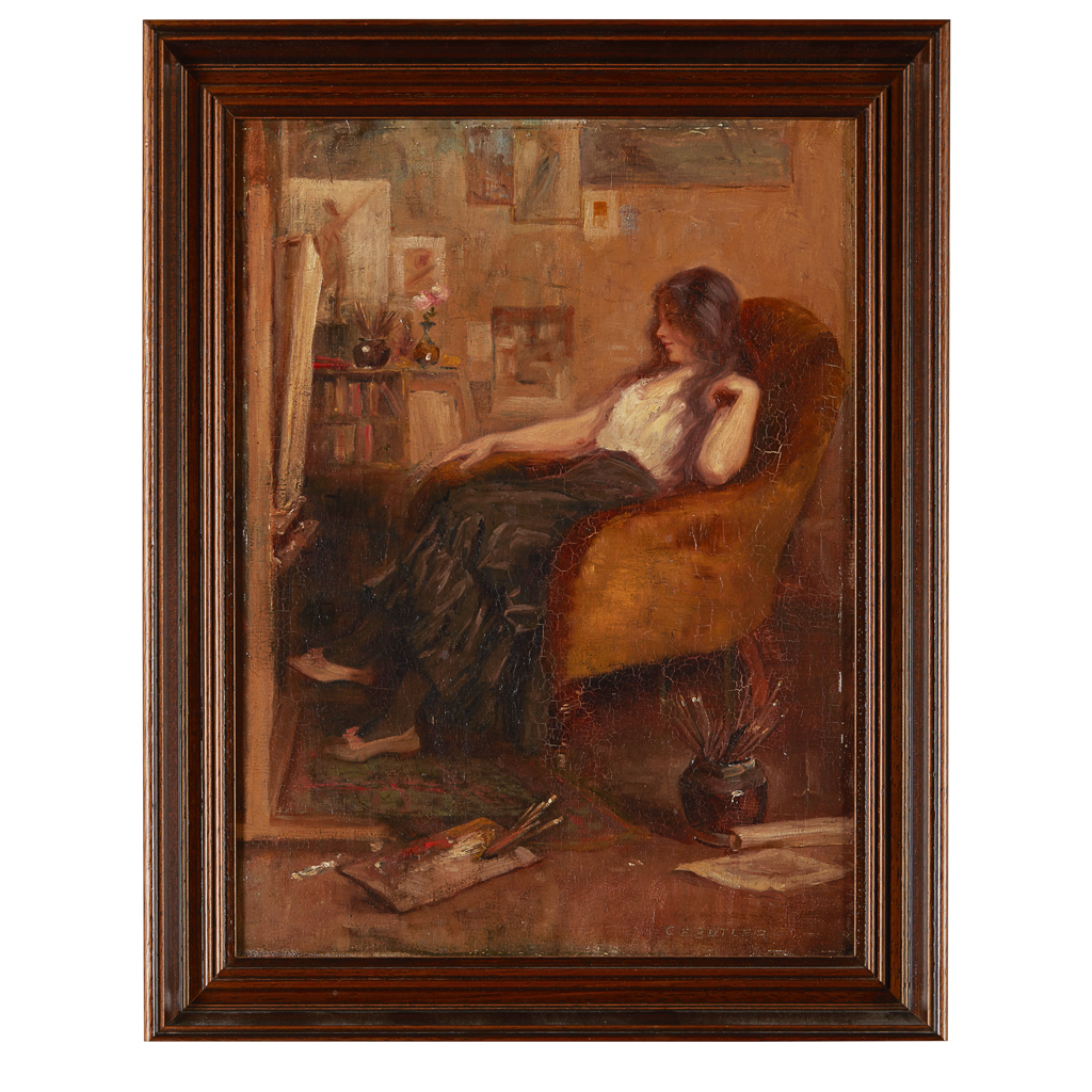 Appraisal: CHARLES ERNEST BUTLER BRITISH - GIRL IN AN INTERIOR signed