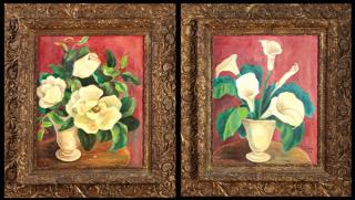 Appraisal: Ava Ulmer Calla Lilies in a Vase and Magnolia Ava