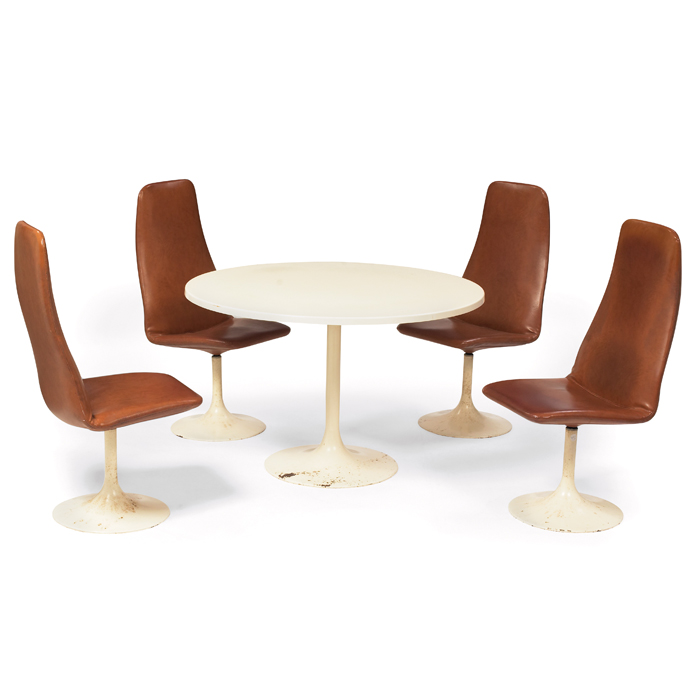 Appraisal: Johanson of Sweden Viggen dining set table with round fiberglass