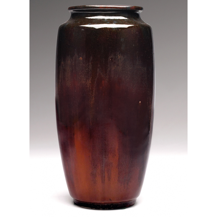 Appraisal: Teco vase shouldered and tapered shape covered in an adventurine