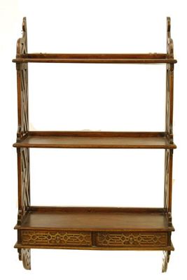 Appraisal: A set of hanging wall shelves in Chinese Chippendale style