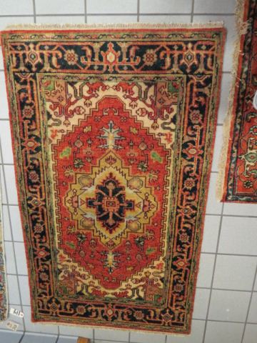 Appraisal: Heriz Persian Handmade Rug center medallion earthtones ' x '