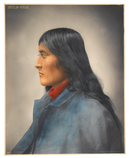 Appraisal: WESTERN PHOTOGRAPHS Rinehart Frank A Bartelda Apache Hand-colored platinum print