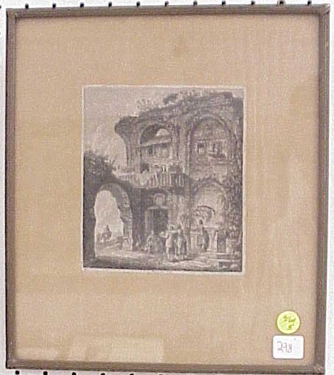 Appraisal: Frans Weirotter German - Antique building with arch and woman