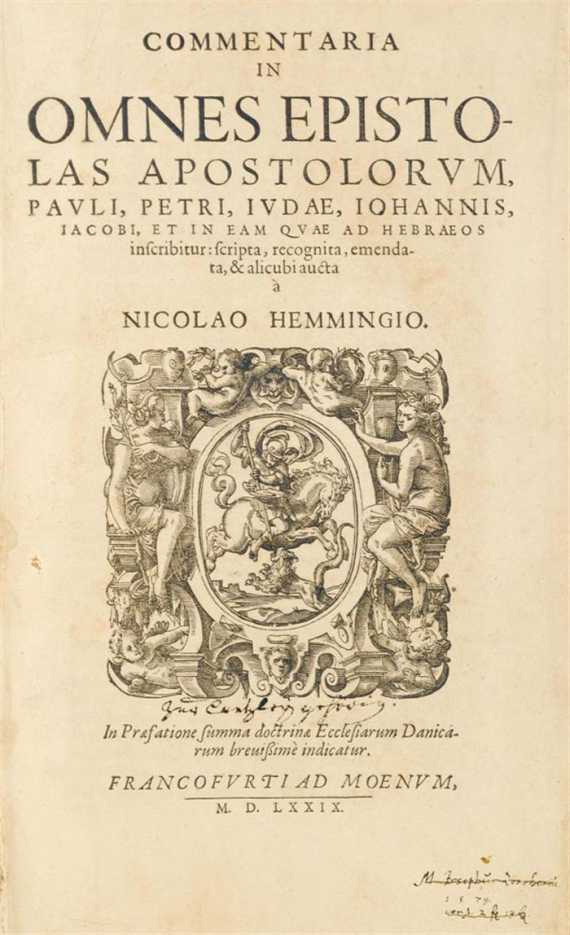 Appraisal: Hemmingsen Niels Commentaria in omnes epistolas Apostolorum Pauli Petri Judae