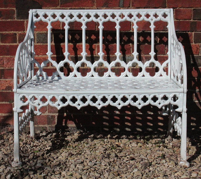 Appraisal: A REGENCY STYLE SAND CAST ALUMINIUM GARDEN BENCH cm wide