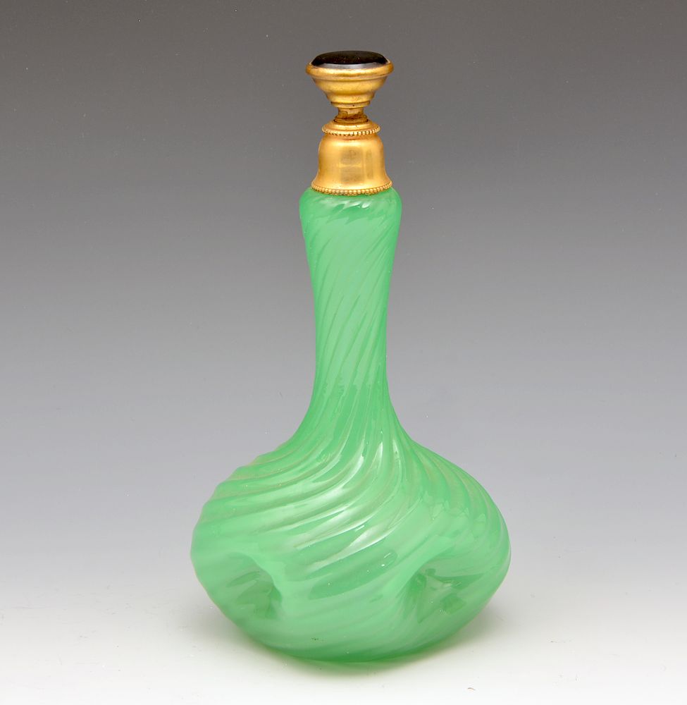 Appraisal: Steuben jade green perfume bottle Steuben jade green perfume bottle