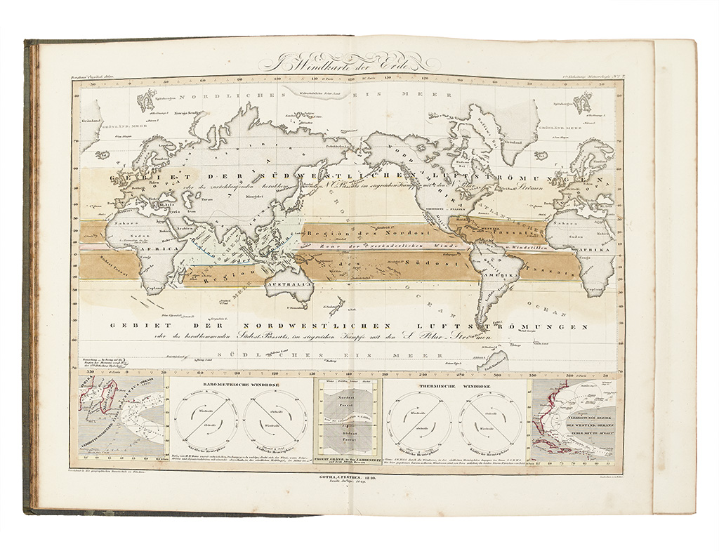 Appraisal: BERGHAUS HEINRICH Physikalischer Atlas Profusion of engraved maps and charts