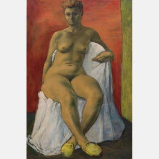 Appraisal: William Schock - Female Nude Oil on masonite Signed on