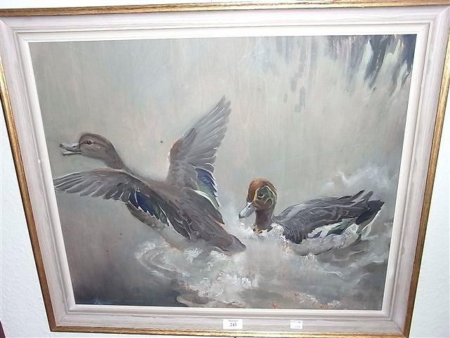 Appraisal: CIRCLE OF CHARLES WALTER SIMPSON British - Flying Ducks oil