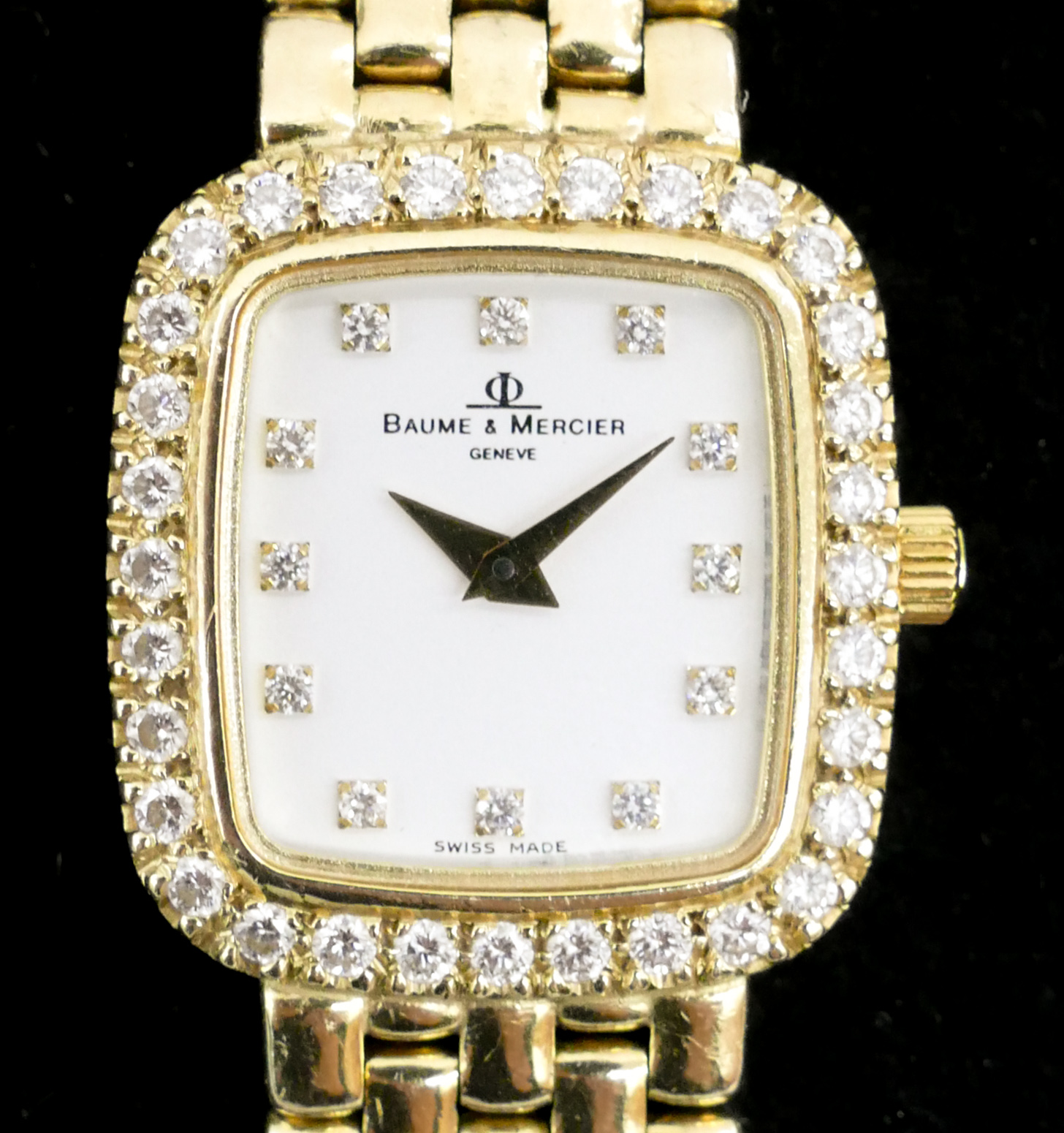 Appraisal: Lady's Baume Mercier k Diamond Wristwatch mm Bezel Model DB