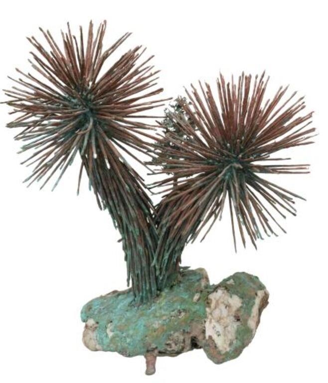 Appraisal: Mixed metal sculpture in a verdigris finish Cactus Martin Borja