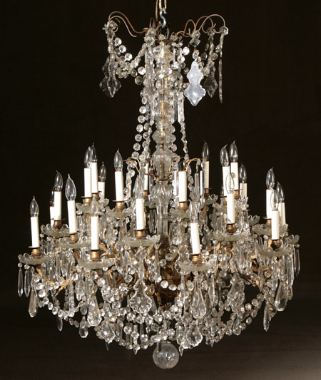 Appraisal: Louis XV Style Cut and Pressed Glass Twenty-Four-Light Chandelier th