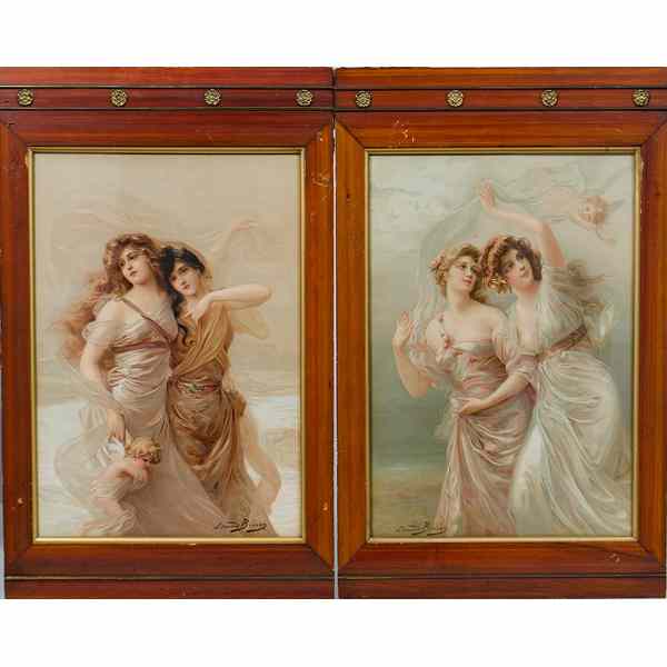 Appraisal: Edouard Bisson Prints French th century Two framed Edouard Bisson