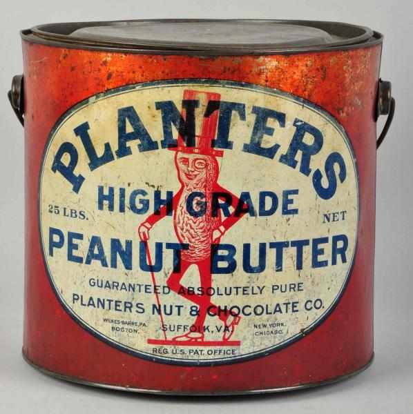 Appraisal: Early Planters Peanut Butter Tin -pound size Complete with original