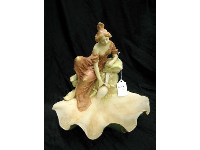 Appraisal: Royal Dux Art Nouveau Porcelain Centerpiece maiden at the well