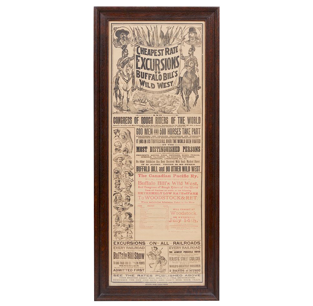 Appraisal: th Century Buffalo Bill Broadside Advertisement Framed broadside advertisement for