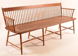 Appraisal: Pennsylvania Bamboo Turned Windsor Settee Pennsylvania Early th Century Bamboo