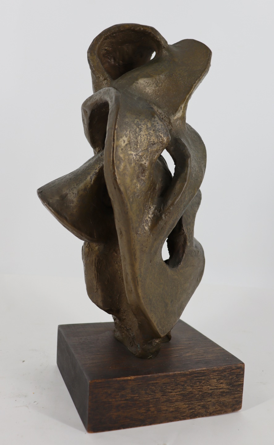 Appraisal: F HAMILTON BRONZE ABSTRACT SCULPTURE Signed and dated on base